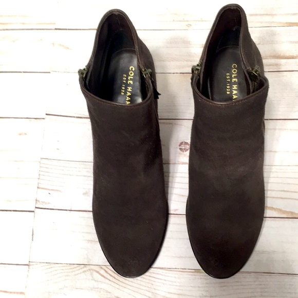 Ankle bootie Cole Haan Grand.OS brown size 8 genuine leather - Picture 7 of 9